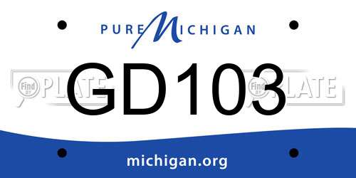 GD103 Michigan License Plate