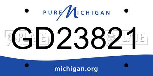 GD23821 Michigan License Plate