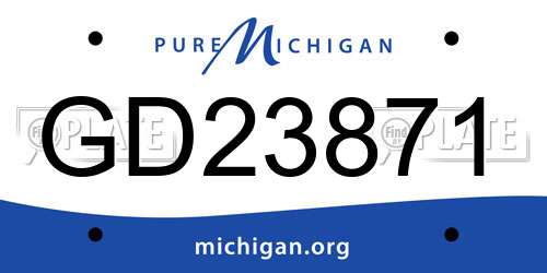GD23871 Michigan License Plate