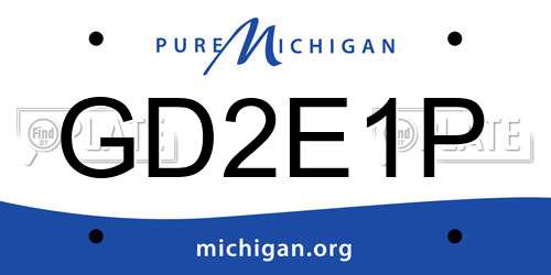 GD2E1P Michigan License Plate