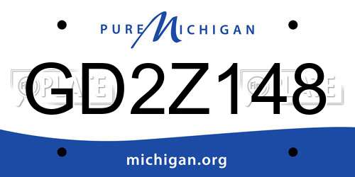 GD2Z148 Michigan License Plate