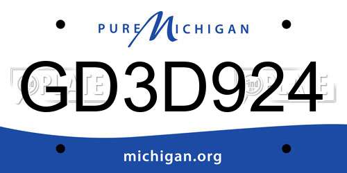 GD3D924 Michigan License Plate