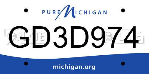 GD3D974 Michigan License Plate