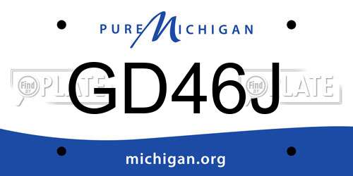 GD46J Michigan License Plate