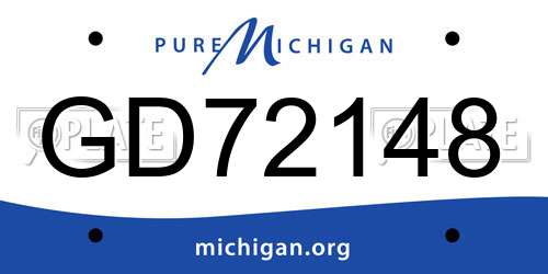GD72148 Michigan License Plate