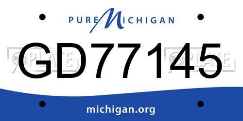 GD77145 Michigan License Plate