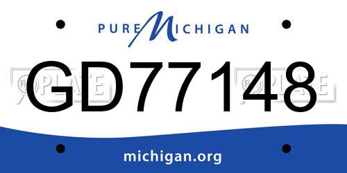 GD77148 Michigan License Plate