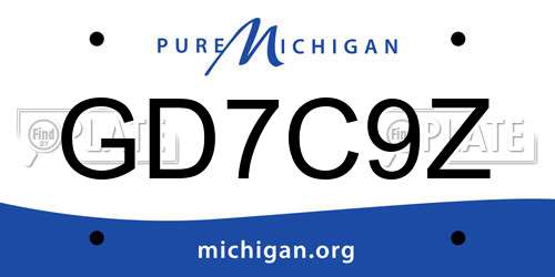 GD7C9Z Michigan License Plate