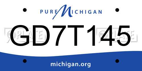 GD7T145 Michigan License Plate