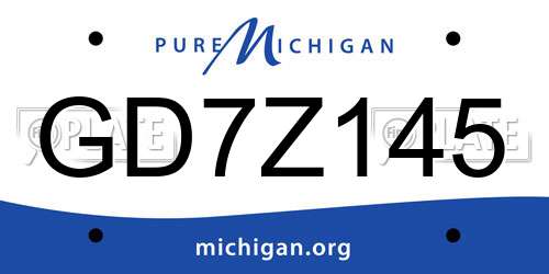 GD7Z145 Michigan License Plate