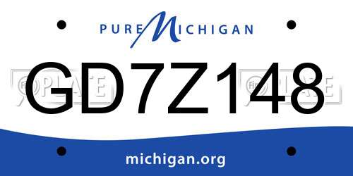 GD7Z148 Michigan License Plate