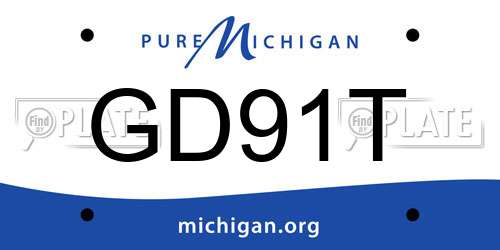 GD91T Michigan License Plate