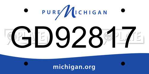 GD92817 Michigan License Plate