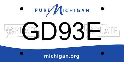 GD93E Michigan License Plate