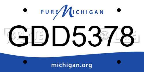 GDD5378 Michigan License Plate