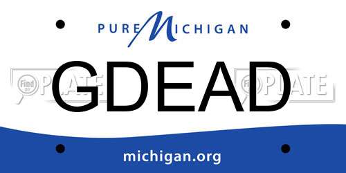 GDEAD Michigan License Plate