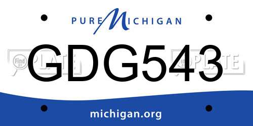 GDG543 Michigan License Plate