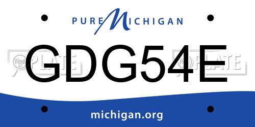 GDG54E Michigan License Plate