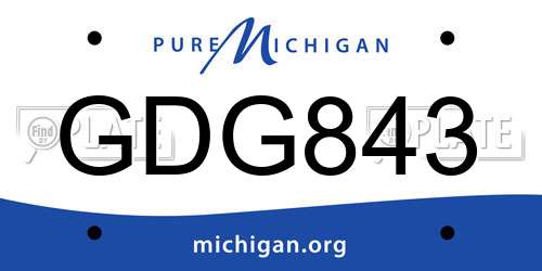 GDG843 Michigan License Plate