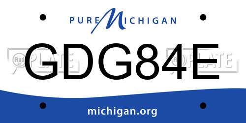 GDG84E Michigan License Plate
