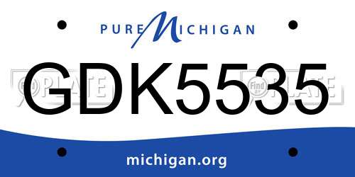 GDK5535 Michigan License Plate