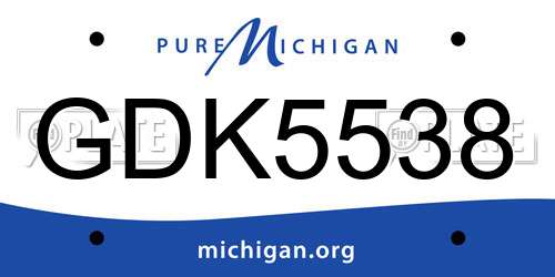 GDK5538 Michigan License Plate