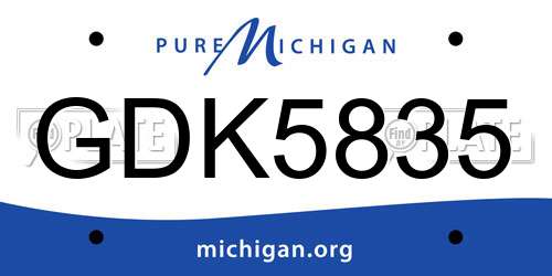 GDK5835 Michigan License Plate
