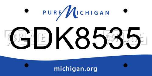 GDK8535 Michigan License Plate