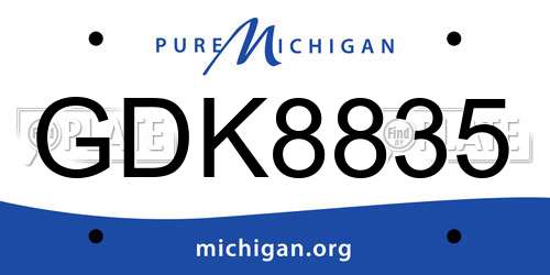 GDK8835 Michigan License Plate