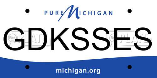 GDKSSES Michigan License Plate