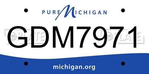 GDM7971 Michigan License Plate