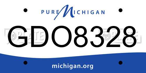 GDO8328 Michigan License Plate