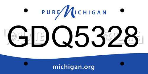 GDQ5328 Michigan License Plate