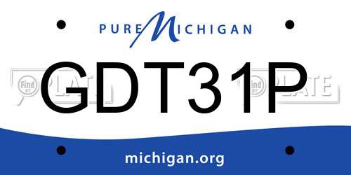 GDT31P Michigan License Plate
