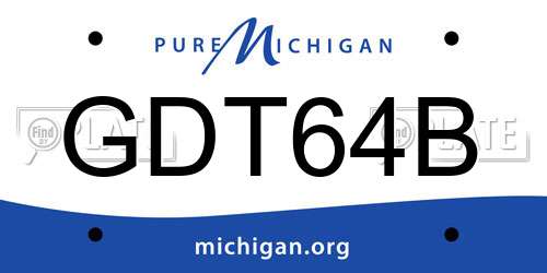 GDT64B Michigan License Plate