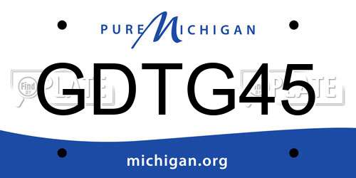 GDTG45 Michigan License Plate