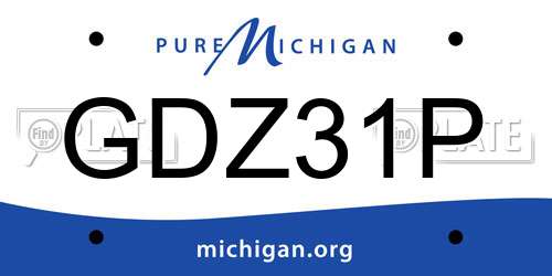 GDZ31P Michigan License Plate