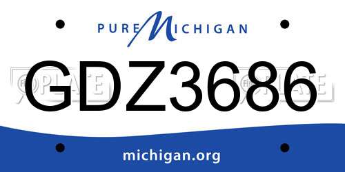 GDZ3686 Michigan License Plate