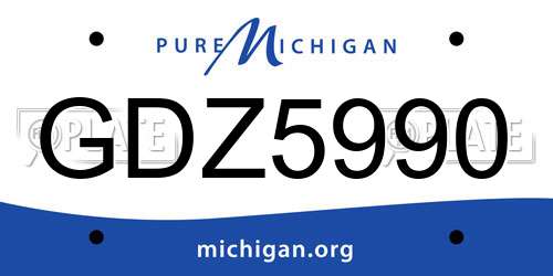 GDZ5990 Michigan License Plate