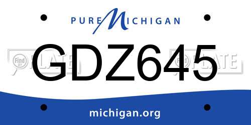 GDZ645 Michigan License Plate