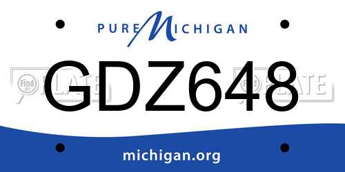 GDZ648 Michigan License Plate