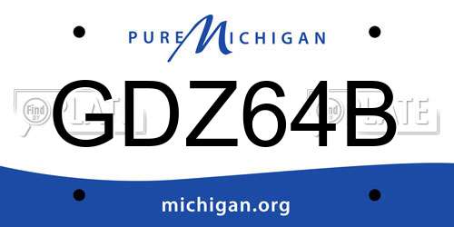 GDZ64B Michigan License Plate