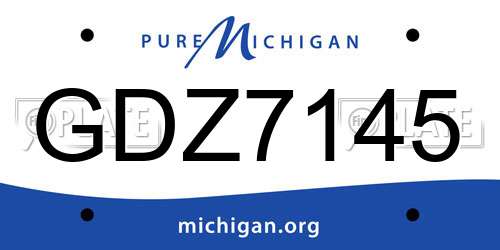 GDZ7145 Michigan License Plate