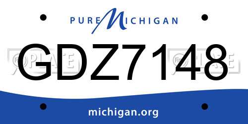 GDZ7148 Michigan License Plate