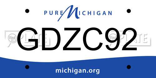 GDZC92 Michigan License Plate