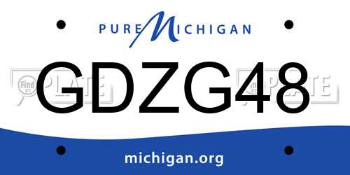 GDZG48 Michigan License Plate