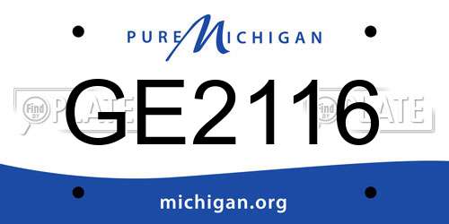 GE2116 Michigan License Plate
