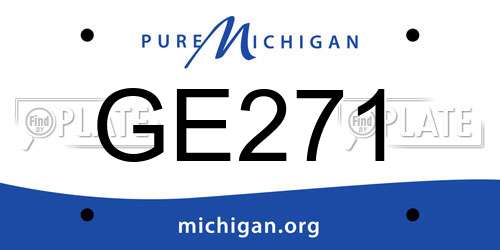 GE271 Michigan License Plate