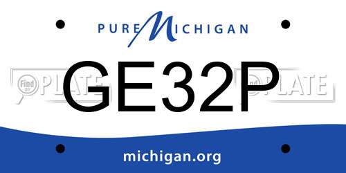 GE32P Michigan License Plate