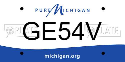 GE54V Michigan License Plate